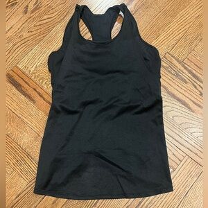 Lululemon 2-in-1 Black Mesh Racerback Tank with Attached Sports Bra, Size 8